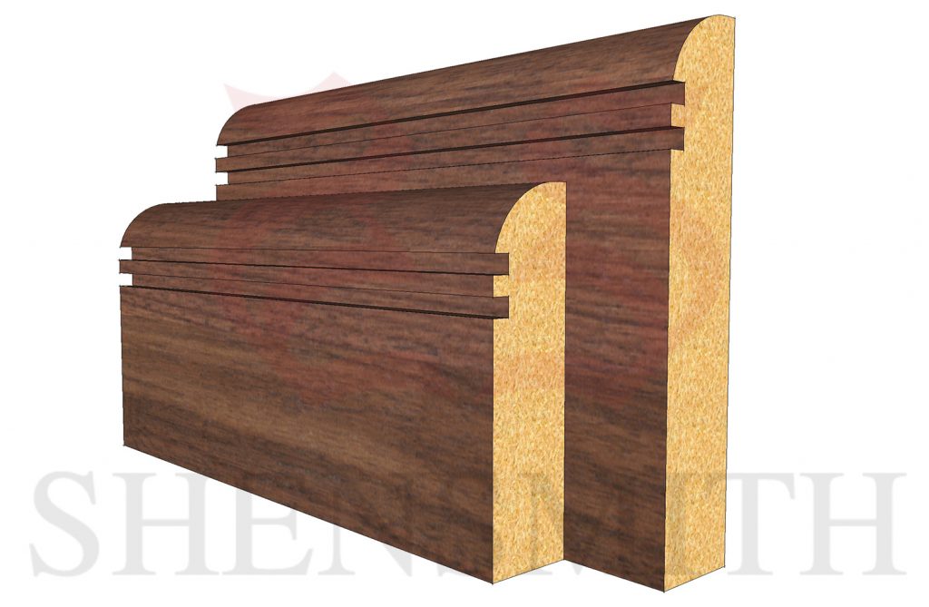 Bullnose Rebated 2 Walnut Skirting Board - SkirtingBoards.com®